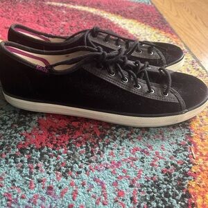 Keds purple Velvet Lace-Up Sneakers
